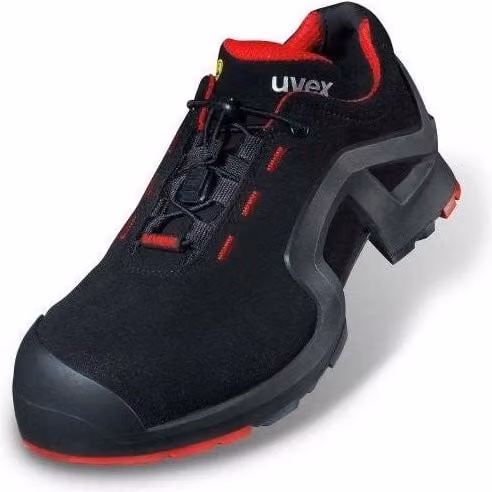 Scarpe antinfortunistiche Uvex 85162 1 X-tended S3 SRC ESD con allacciatura rapida, taglia 45, colore nero e rosso