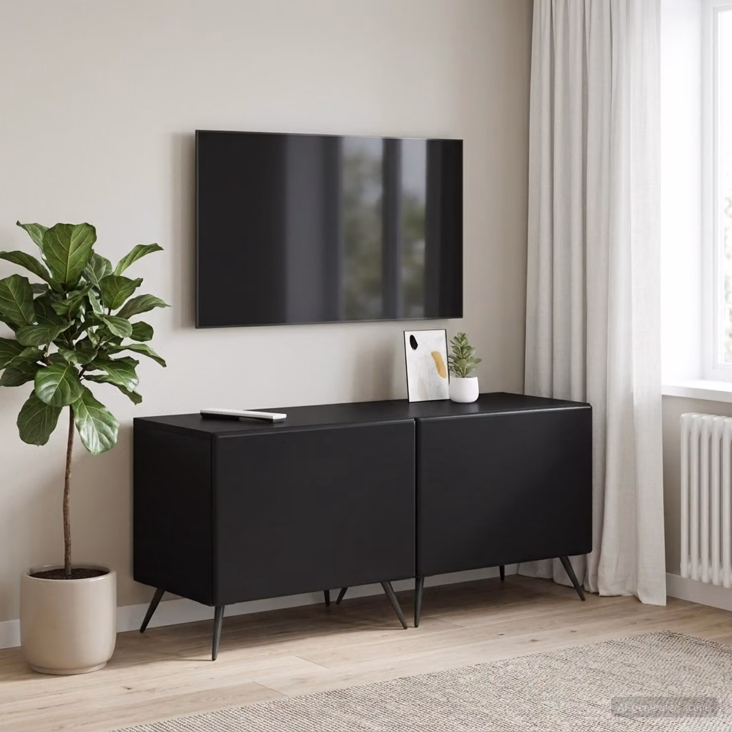 Mobile TV moderno vidaXL in legno MDF nero per soggiorno