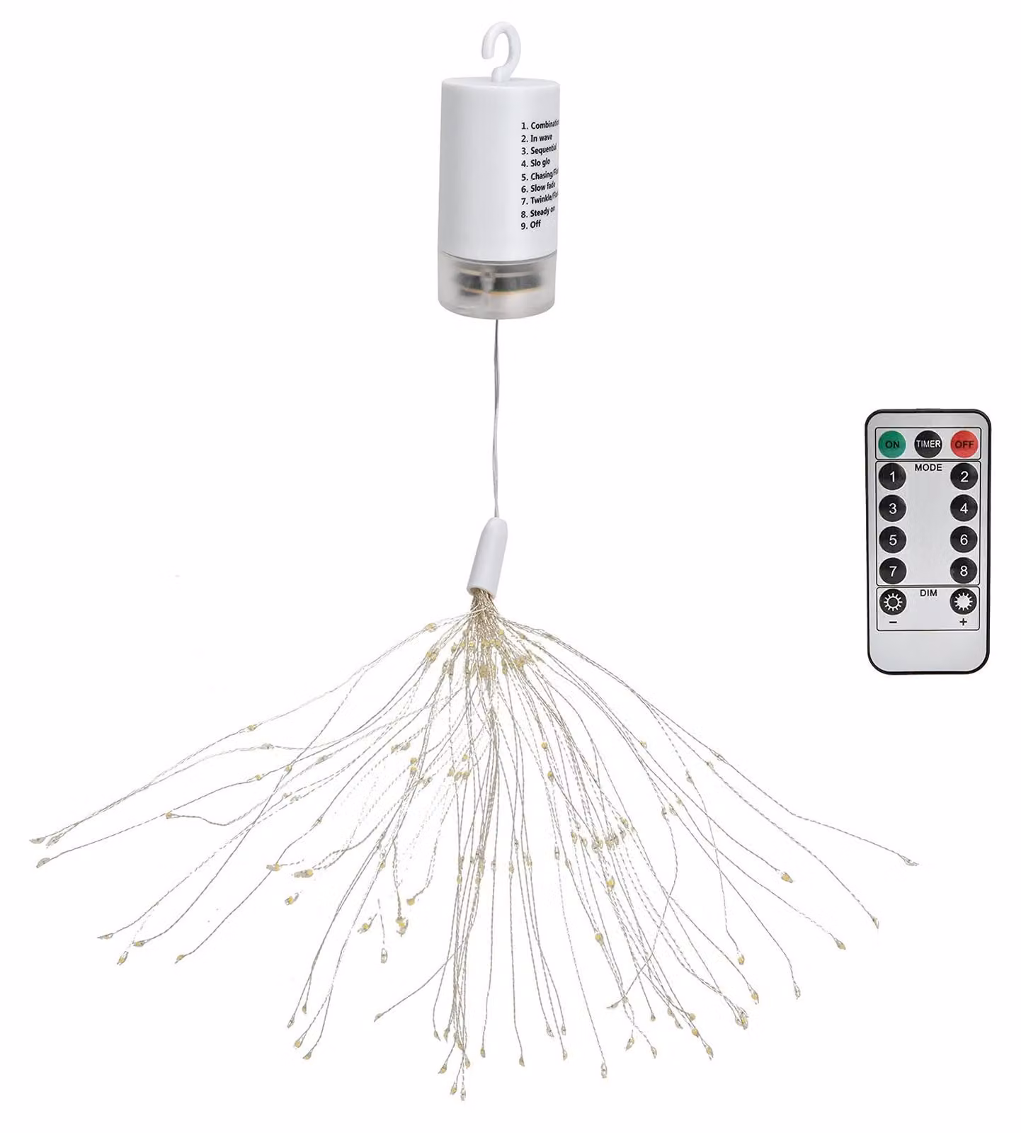 Catena luminosa a LED, modello "Starburst", 180 LED colorati, con telecomando, grado di protezione IP65