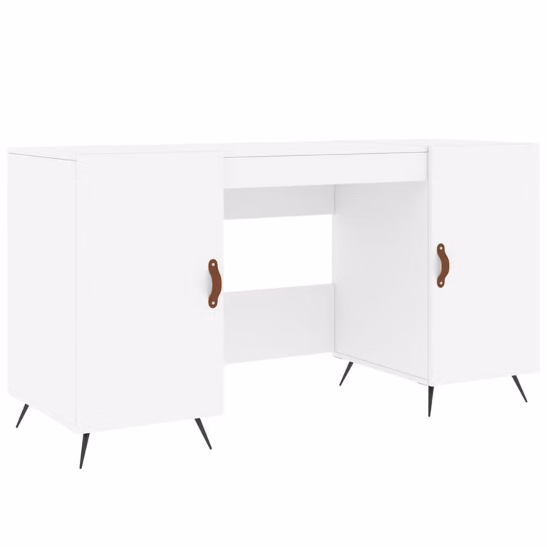 Scrivania Bianca 140x50x75 cm in Legno Multistrato