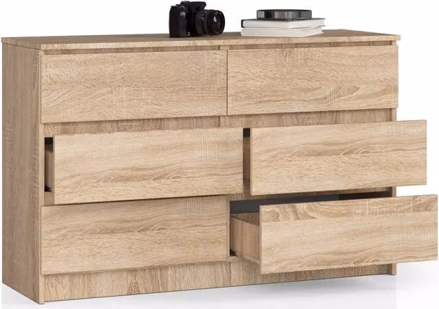 Cassettiera AKORD K120 Sonoma Quercia 120 cm 6 cassetti 120x40x77 cm