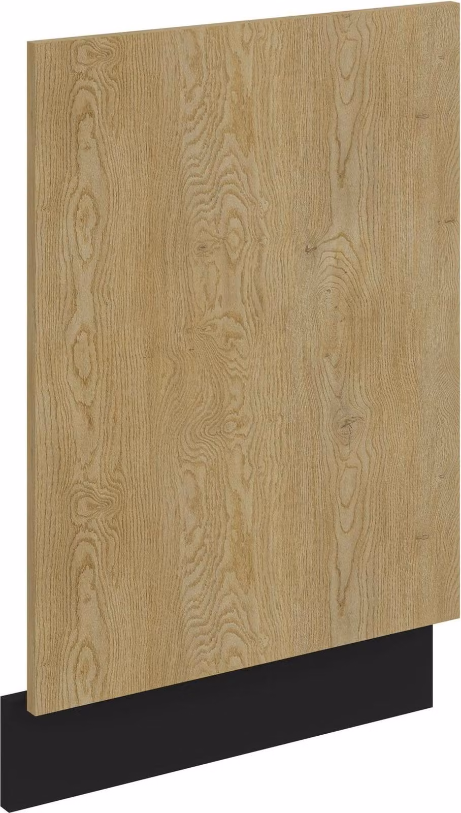 Pannello frontale per lavastoviglie da incasso da 45 cm, cucina CREMONA in rovere chiaro + nero opaco