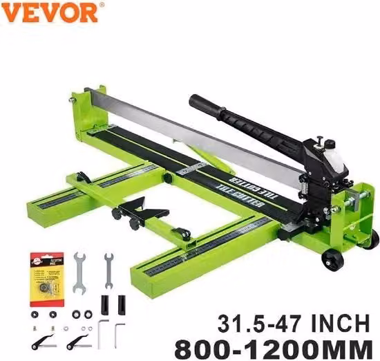 Tagliapiastrelle Professionale Jemaison con Laser Infrarosso per Tutti i Tipi di Pietra, Colore Verde, Capacità di Taglio 120 cm