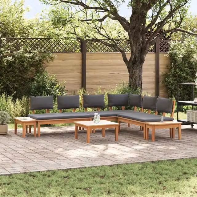 Set Divano da Giardino 3 pz Marrone e Grigio 3356867