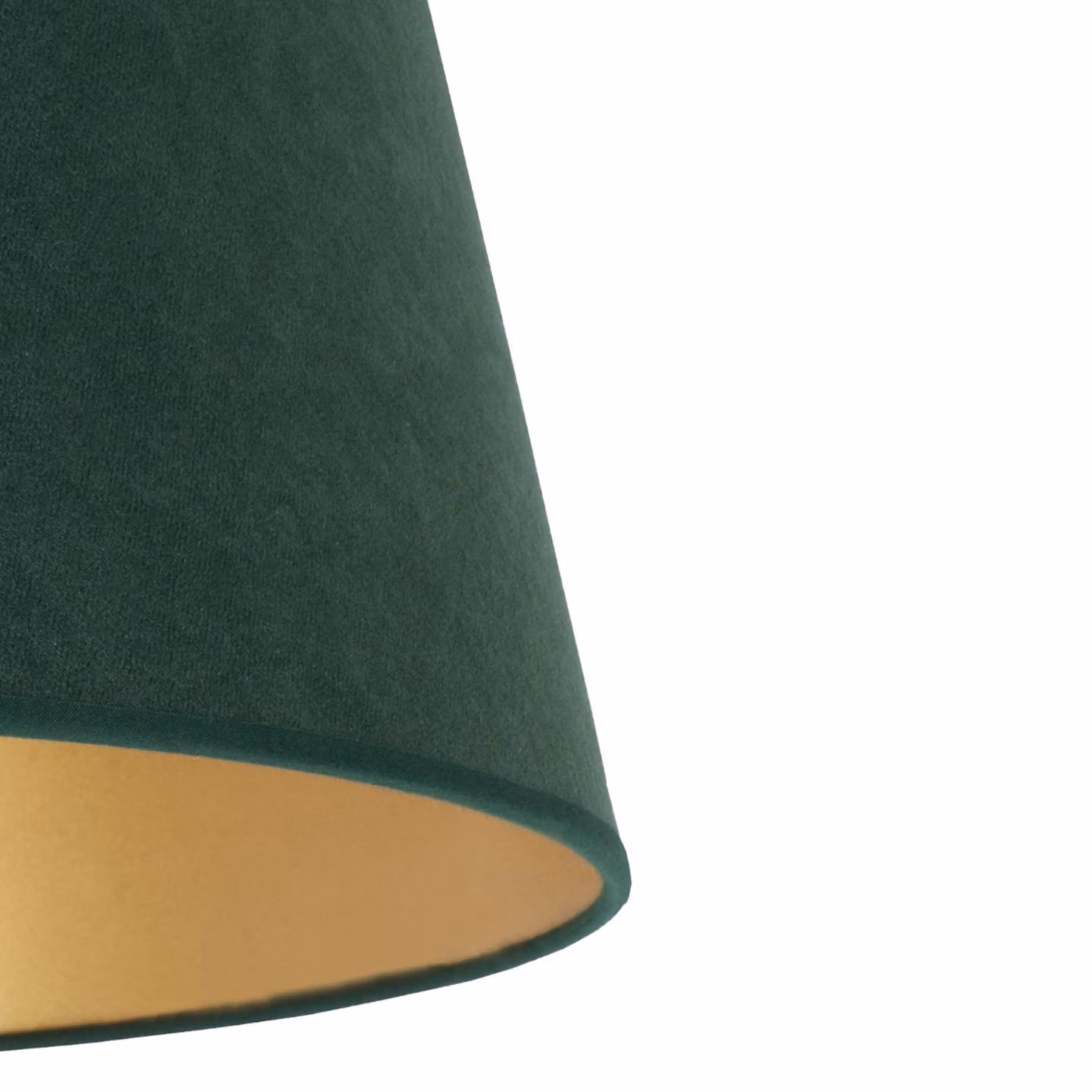 Paralume Cone altezza 18 cm, verde scuro/oro Duolla, Verde, Tessuto / Stoffa / Seta