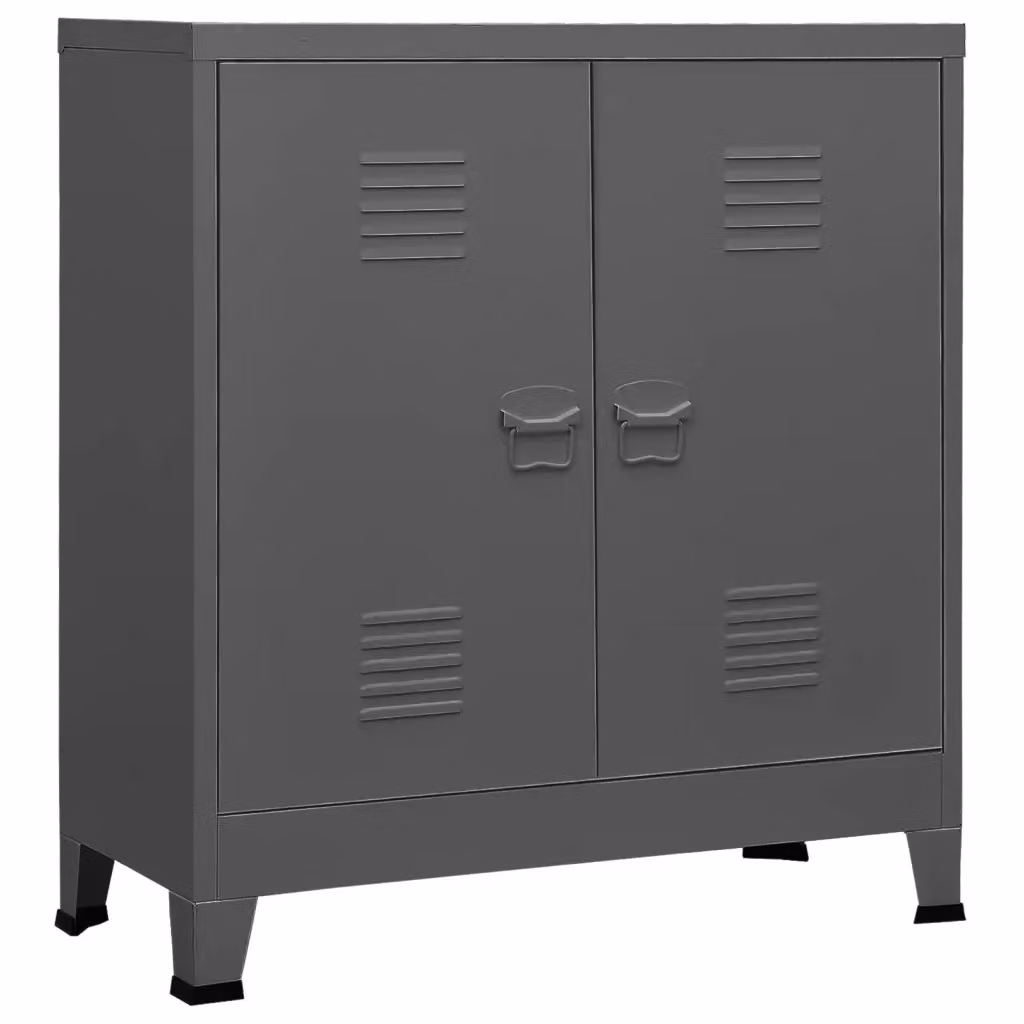Classificatore Industriale vidaXL Antracite con Ante a Battente e Ripiani Regolabili L: 90 cm, P: 40 cm, H: 100 cm – 2