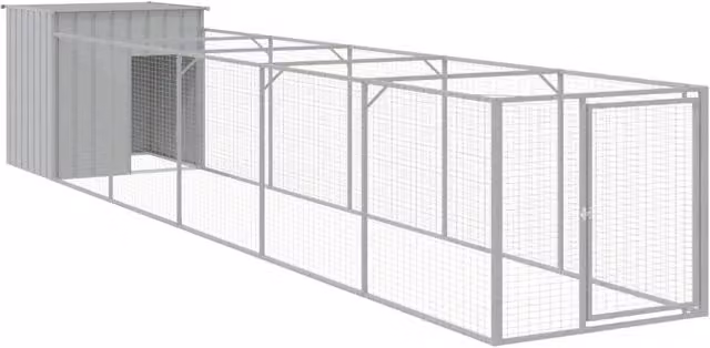 Cuccia per cani con recinto in metallo grigio resistente alle intemperie L: 609 cm, H: 110 cm, P: 110 cm