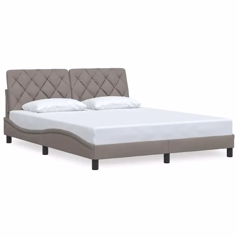 Giroletto vidaXL in tessuto beige e grigio senza materasso L/P/H: 200 x 160 x 74,5 cm