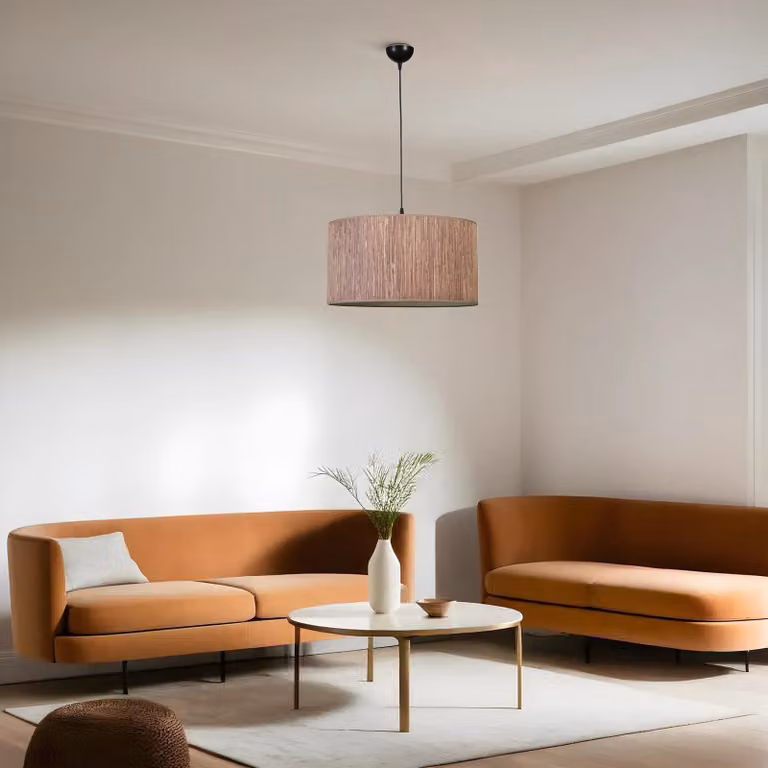 Solidchoice - Lampadario in metallo con paralume in bambù, ideale per interni moderni