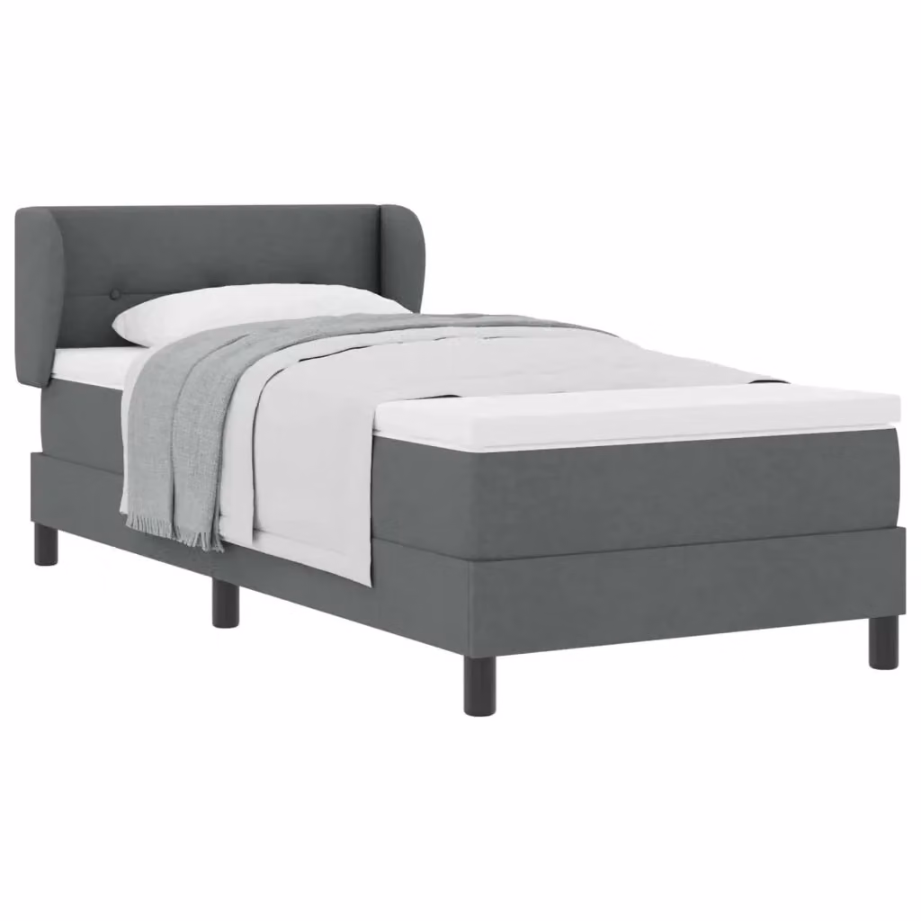 Letto a molle con testiera vidaXL in tessuto grigio L/P/H: 100 x 200 x 140 cm – 2