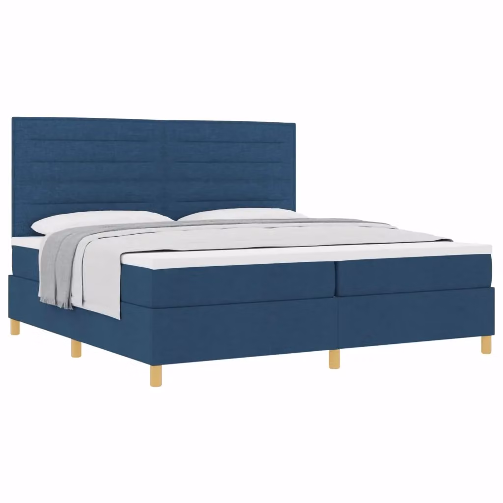 Letto a molle con testiera vidaXL in tessuto blu L: 200 cm, P: 200 cm, H: 280 cm – 2