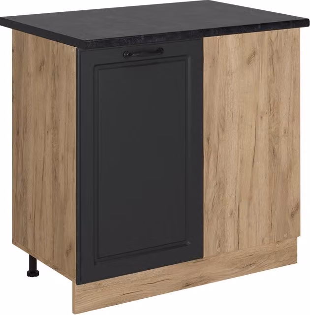 Mobile ad angolo cucina R-Line Antracite rustico/Rovere dorato 86 cm, PL Antracite Vicco