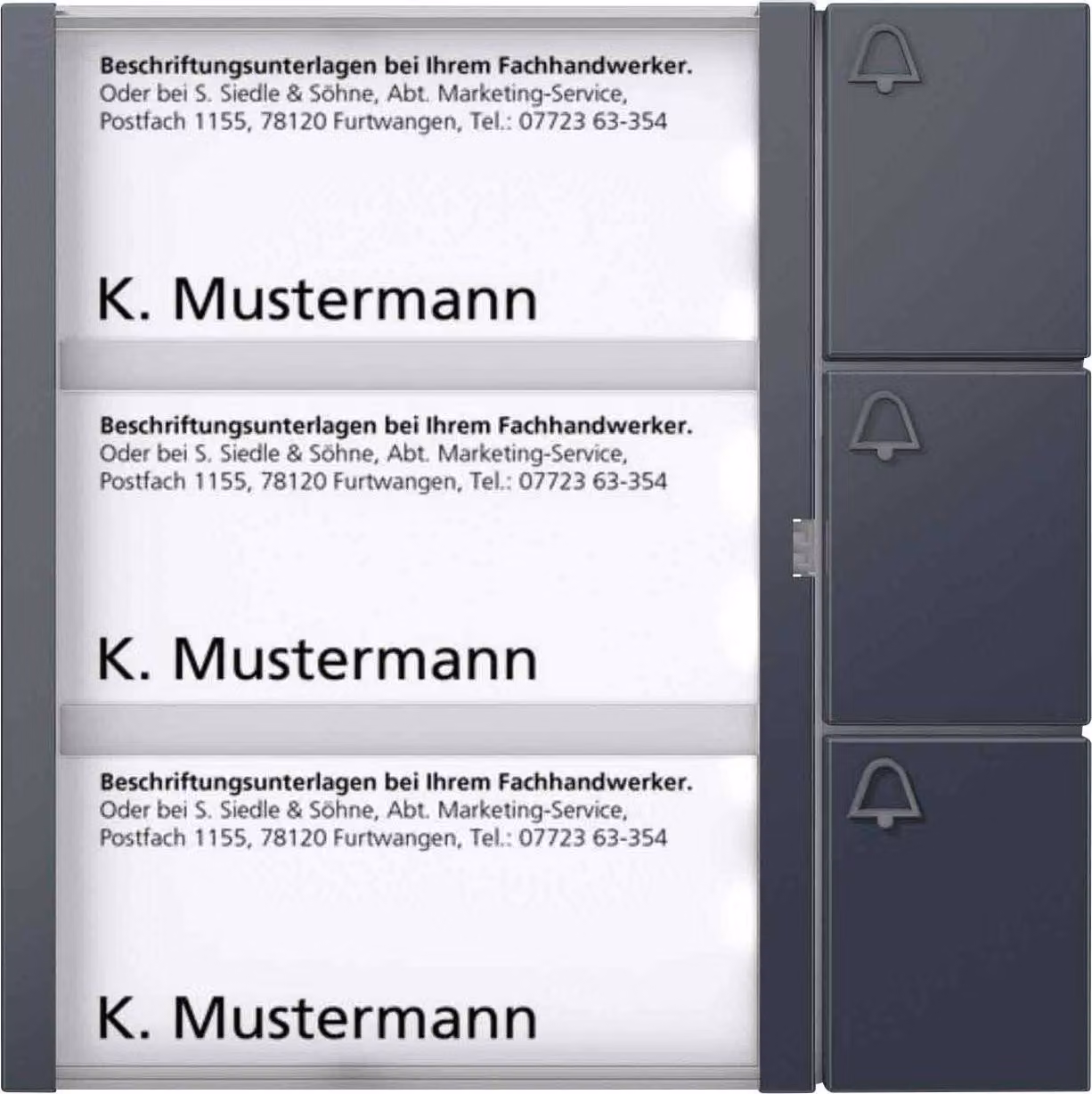 S. SIEDLE & SÖHNE Siedle TM 612 3 AG pulsanti TM 612-3 AG modulo grigio antracite
