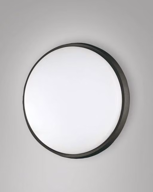 Plafoniera LED Olly Fabas in Alluminio e Policarbonato Nero 23W 2700lm 3000K IP54 Design Moderno e Minimalista per Interni ed Esterni