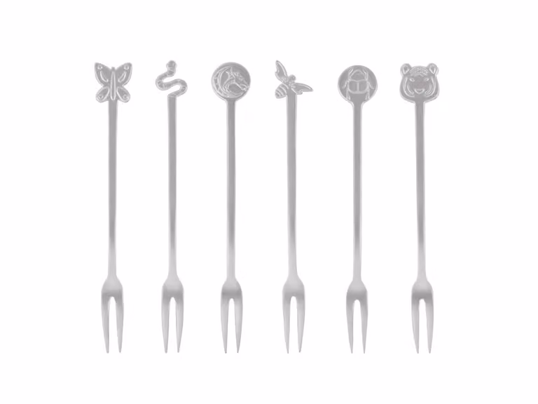 Party Item Set di 6 Forchettine - Acciaio anticato