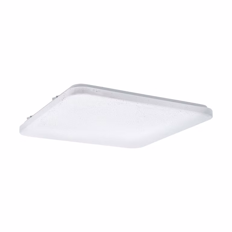 EGLO Plafoniera LED Frania-S, lampada da parete a 1 luce bianca, lampada da soffitto con effetto cristallo in acciaio e plastica, lampada da soggiorno, lampada da cucina, 53 cm