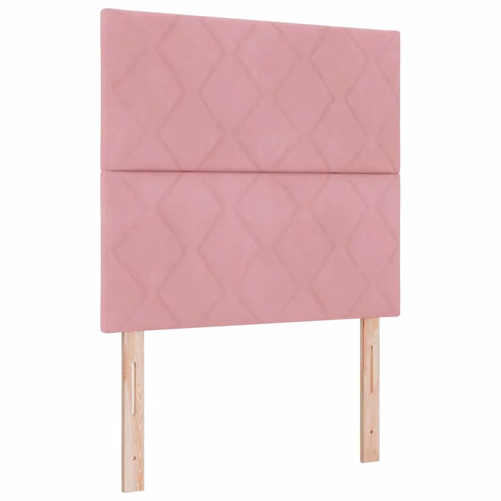 Letto a molla con illuminazione LED e testiera vidaXL in velluto rosa, L/P: 190 x 90 cm – 2