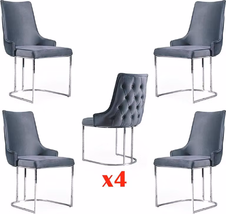 Garnitur 4x Stühle Modern Polster Design Stuhlgruppe Holz Ess Stuhl Zimmer Set
