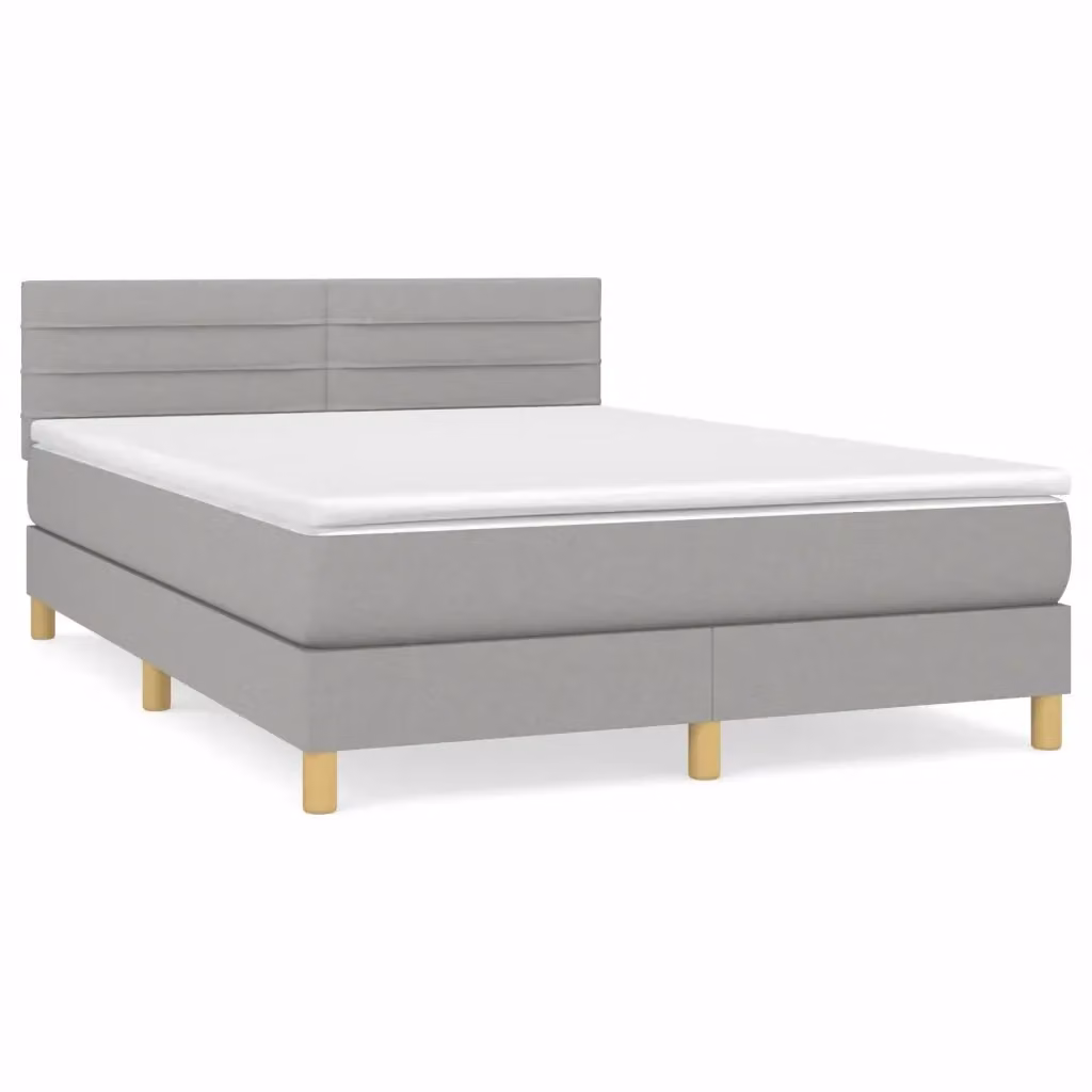 Letto Ibrido vidaXL con Giroletto a Molle e Materasso Grigio Chiaro L/P/H: 140 x 203 x 88 cm – 2