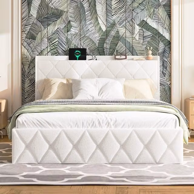 Letto contenitore matrimoniale ¨C Minimal ¨C Bianco con cassetti 160x200 cm
