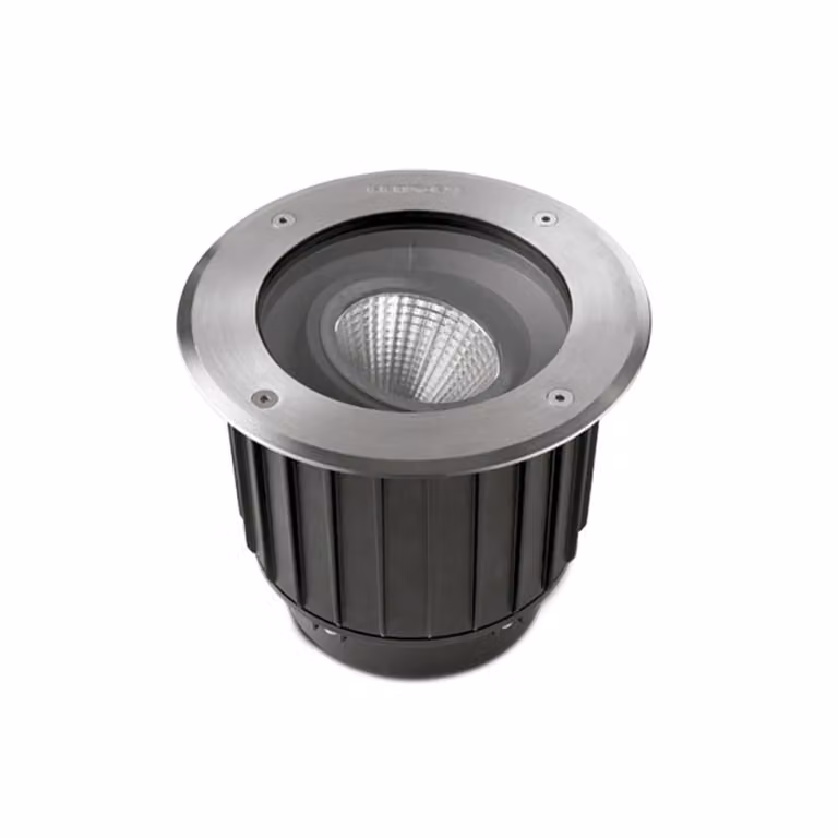 Leds-C4 Gea - Faretto da incasso a LED da pavimento, acciaio inossidabile lucido, 1950 lm, 2700 K, IP67