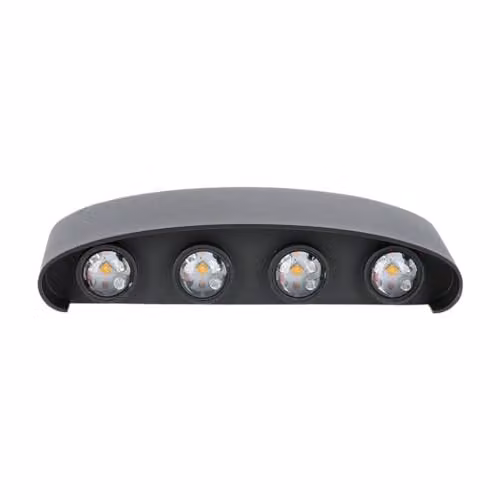 Applique LED da Muro 7W Doppio Fascio Luminoso Corpo Nero 4000K IP65