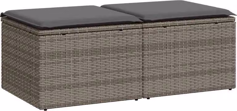 Set Divano Giardino 2 pz con Cuscini Grigio Polyrattan Acacia