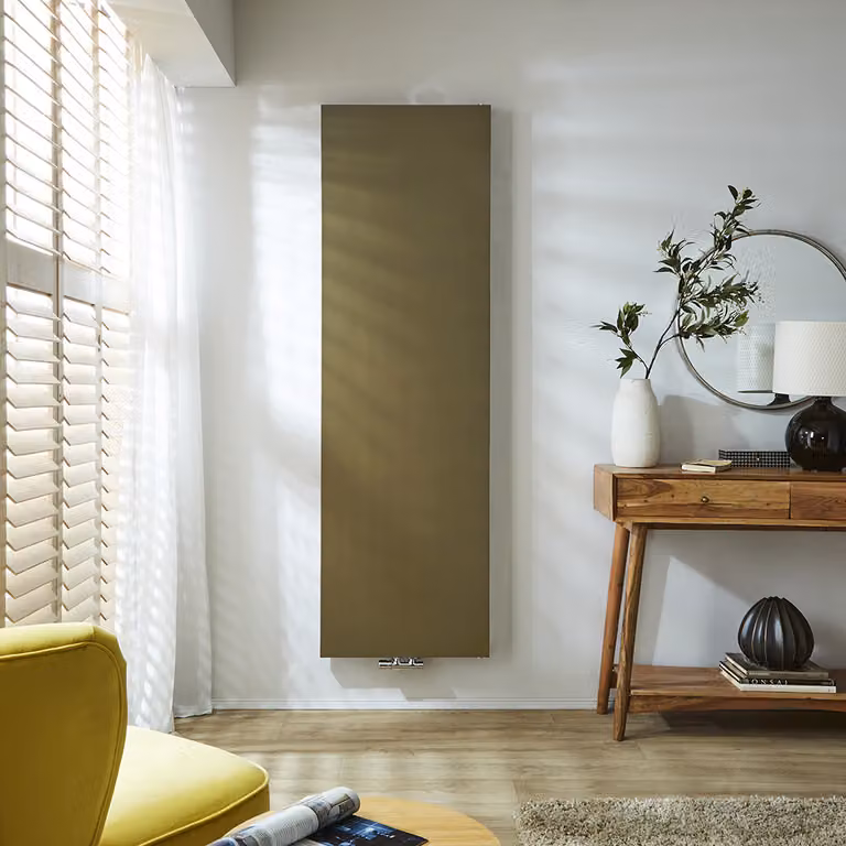 Radiatore Verticale Design Piatto Oro Antico 1800x500mm - Rubi