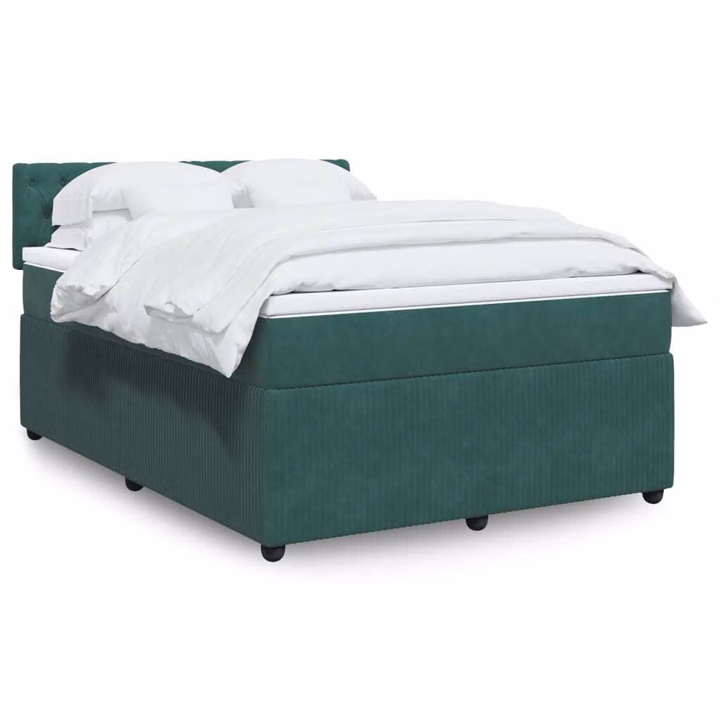 Maison Exclusive - Giroletto a Molle con Materasso Verde Scuro 160x200 cm Velluto