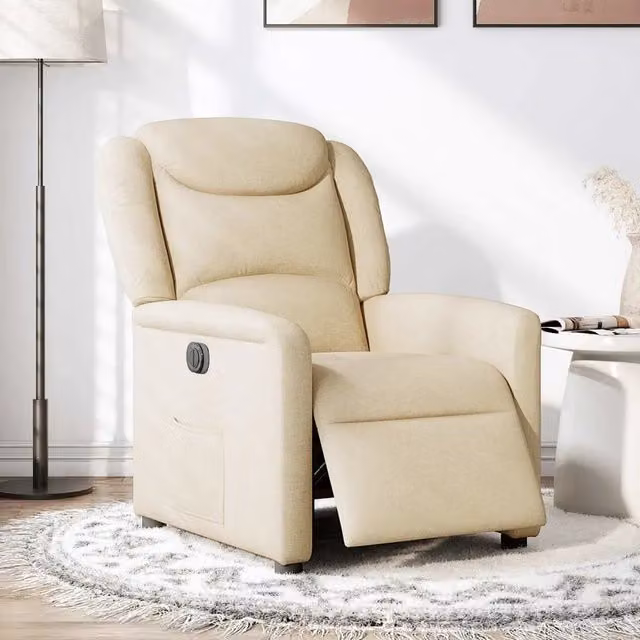 Poltrona Elettrica Reclinabile Crema in Tessuto 3303182