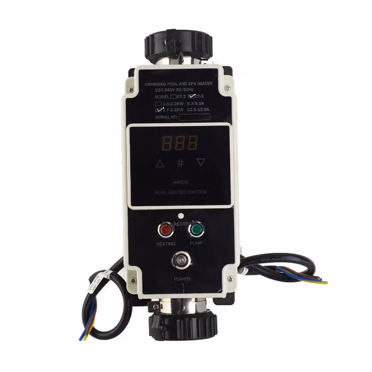 2.riscaldatore per piscina da 7 a 3,3 kW, riscaldatore d'acqua per piscina elettrico, termostato whirlpool con display digitale