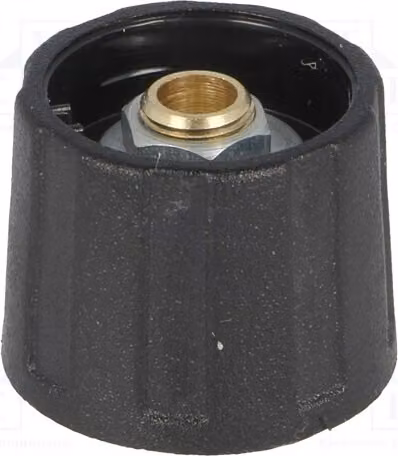 1 x Manopola rotante, diametro albero: 6,35 mm, senza indicatore, dimensioni: 20 x 15,5 mm, colore nero, codice prodotto: A2520630