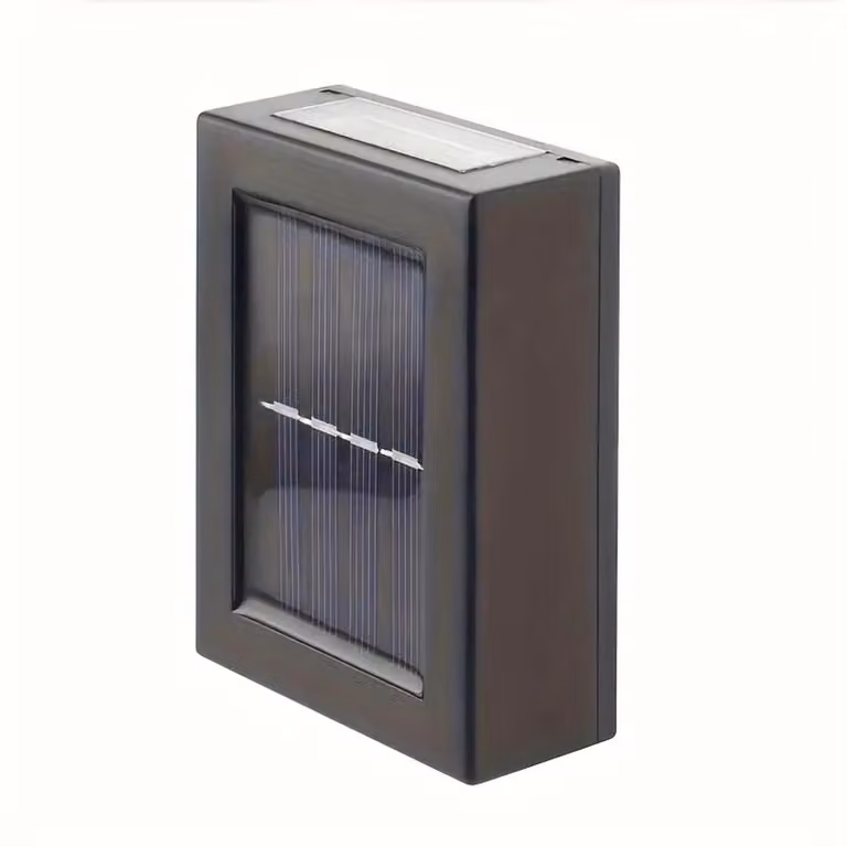 lampada solare da esterno in confezione da 2 pezzi, lampada solare a LED IP65, applique senza fili, 10 x 7,5 x 3 cm - DUOLUMO