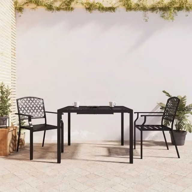 Set da Pranzo da Giardino 3 pz in Acciaio Antracite 3187999