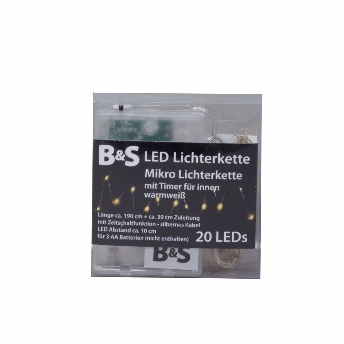 Luci fiabesche 24 LED bianco caldo con funzione timer per interni