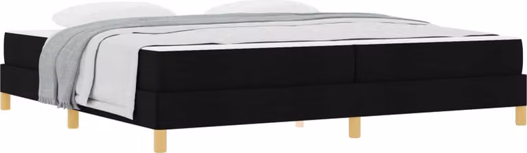 Letto a molle con materasso Nero 200 x 200 cm Tessuto
