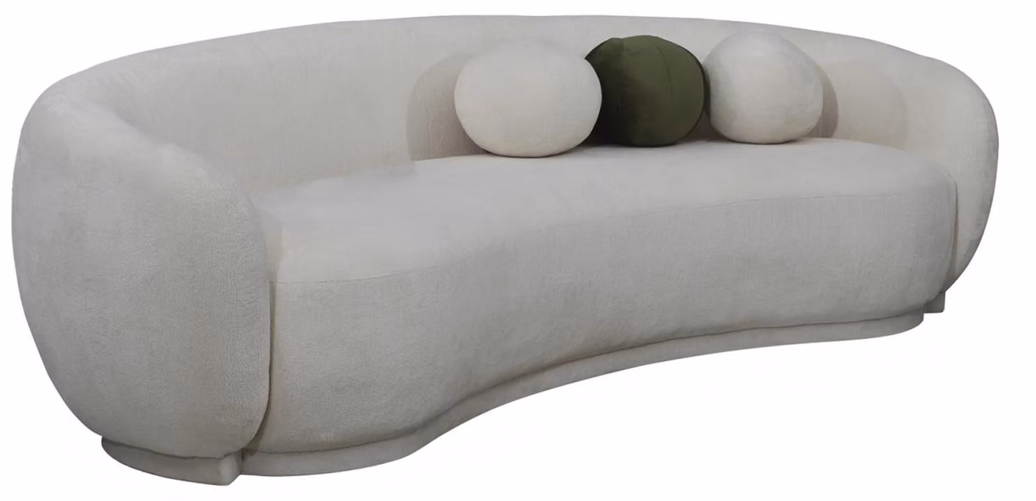 Modern Stoffsofa Dreisitzer Couch Sofa 3 Sitzer Weiß Stoff Polstersofa