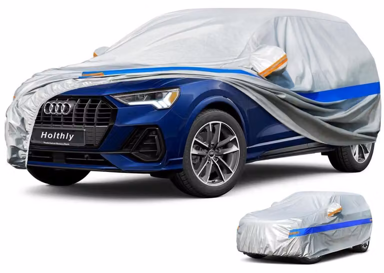 Copertura impermeabile e traspirante per SUV, colore grigio-blu, adatta a veicoli fino a 460 cm