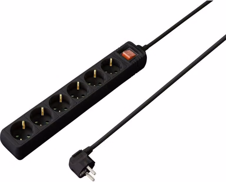 SY-4891006 Presa multipla con interruttore Contatto di terra nero 1 pz