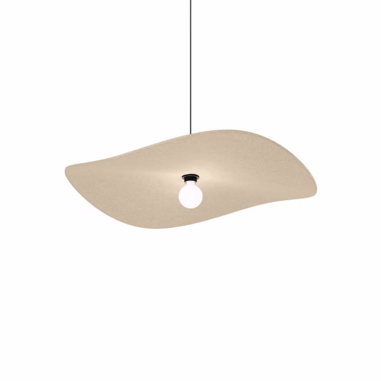 Wever & Ducré Lighting Lampada a sospensione Wave Soft 3.0, dimmerabile, Crema / Ambra, Soggiorno / Sala da pranzo, Tessuto / Stoffa / Seta, Moderno, Lampada a sospensione