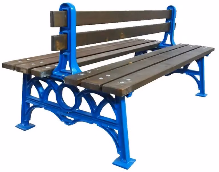 Casa Padrino panchina da giardino in stile industriale bifacciale marrone / blu 180 cm