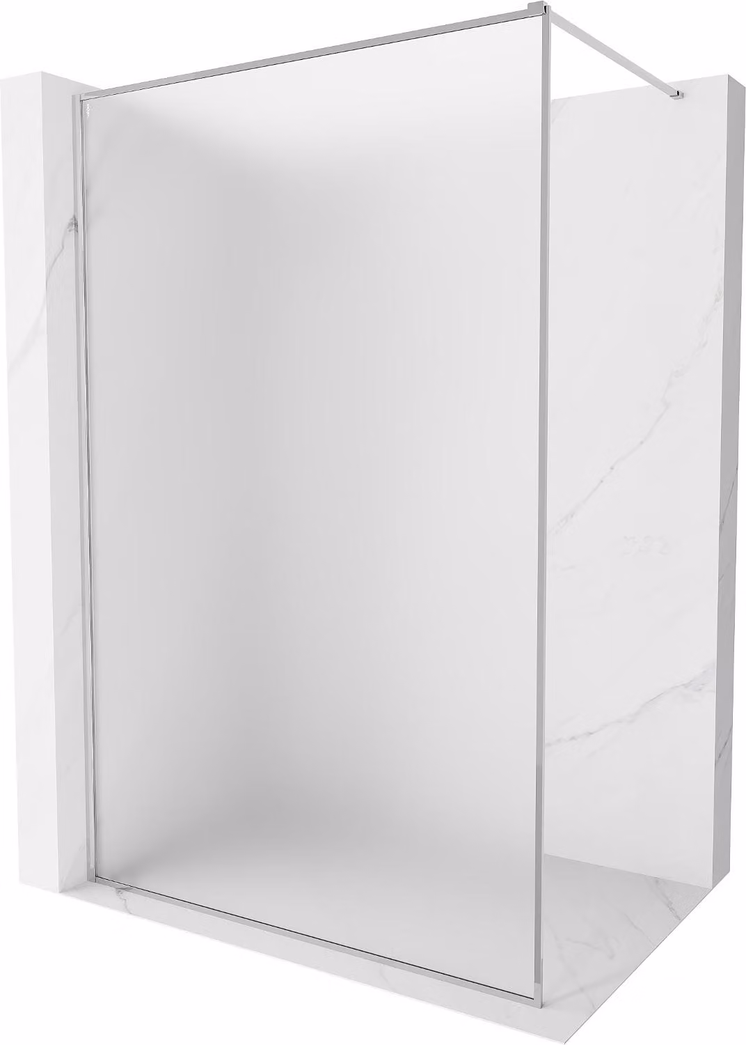 Mexen Kioto-XF parete doccia Walk-in con cornice 100 x 202 cm, ghiacciato 10 mm, cromo - 800-100-104-01-30-X