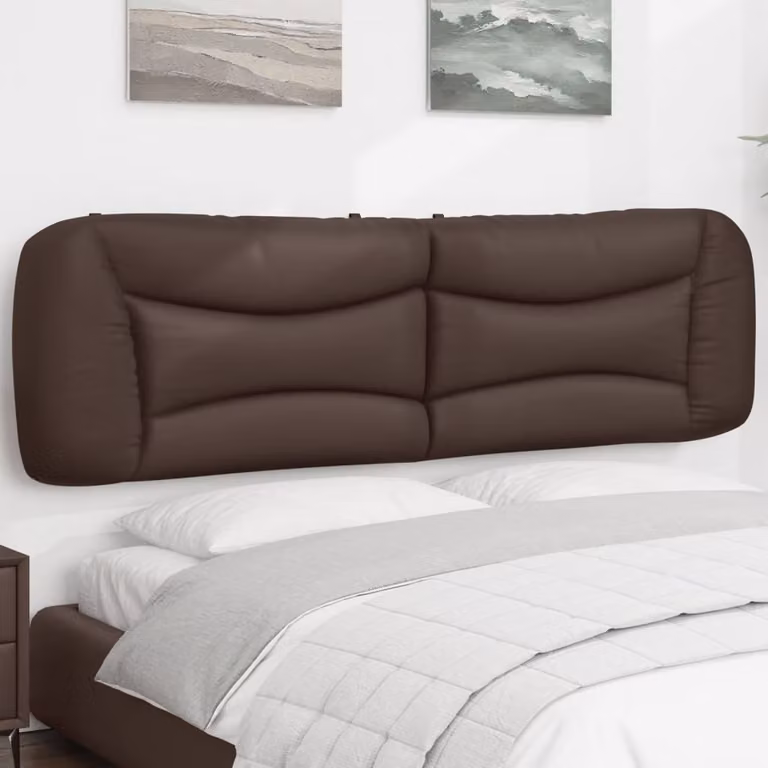 Testiera per letto imbottita vidaXL Hvar in similpelle marrone L: 190 cm, H: 48 cm, P: 15 cm