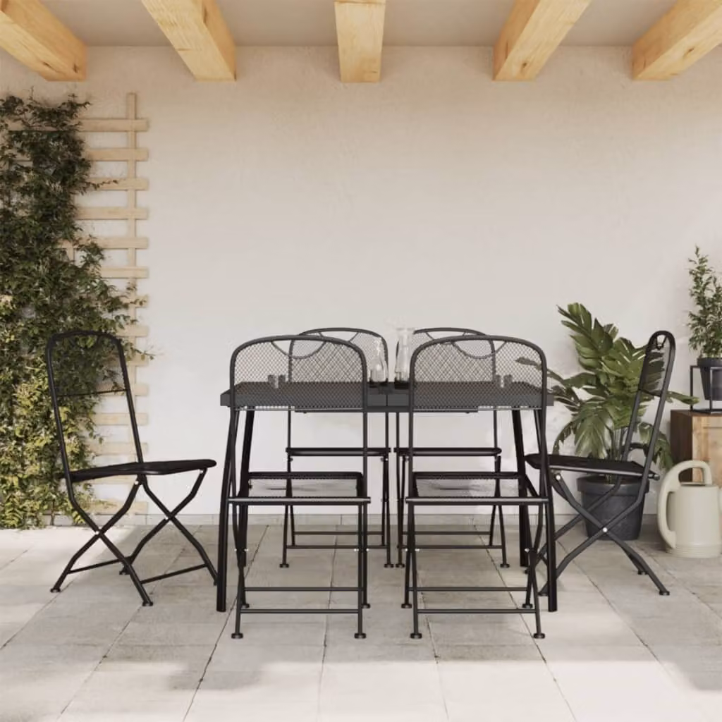 Maison Exclusive - Set da pranzo da giardino a 7 pezzi, antracite, con struttura a traliccio