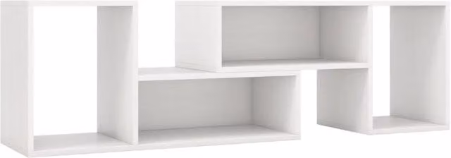 Mobile TV console con ripiani modulari e design minimalista per televisori fino a 60 pollici in legno ingegnerizzato bianco 20_0012796