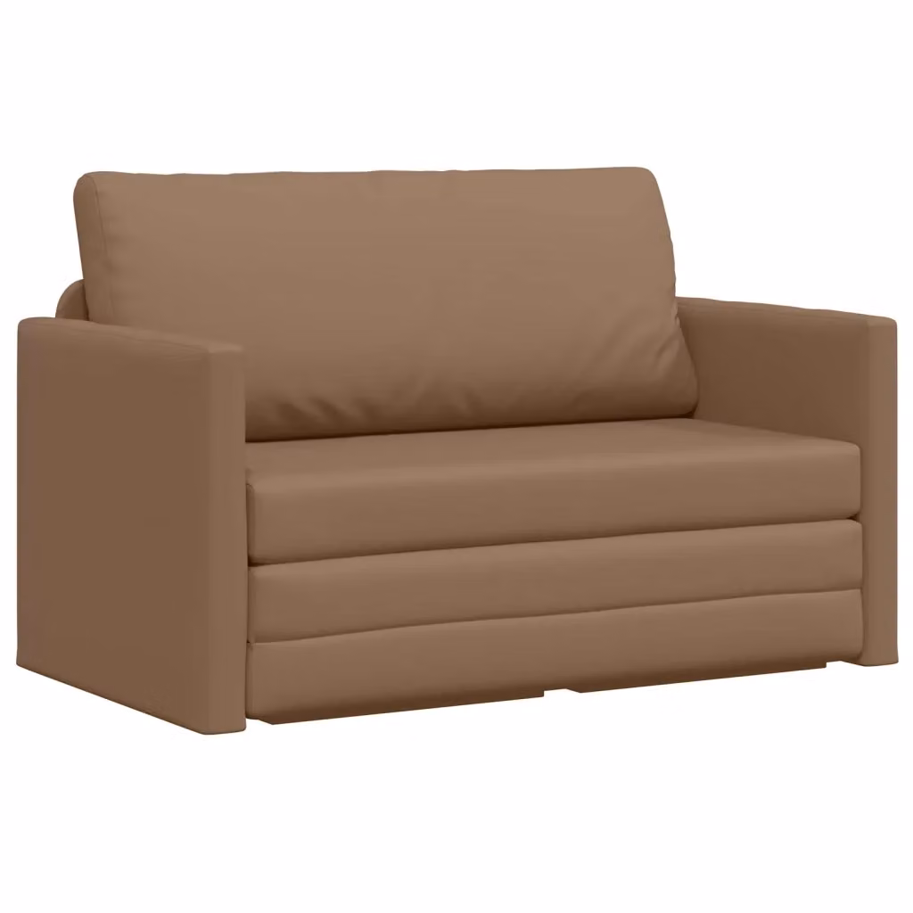 Divano letto moderno vidaXL in pelle artificiale beige e marrone L: 124 cm, P: 71 cm, H: 78 cm – 2