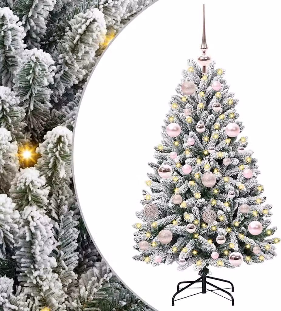 Albero di Natale artificiale con 150 LED Verde e Bianco 120 cm