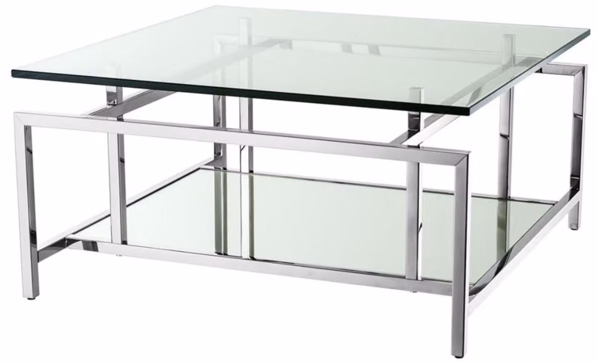 Tavolo da salotto Casa Padrino argento 70 x 70 x h. 35 cm - Tavolino