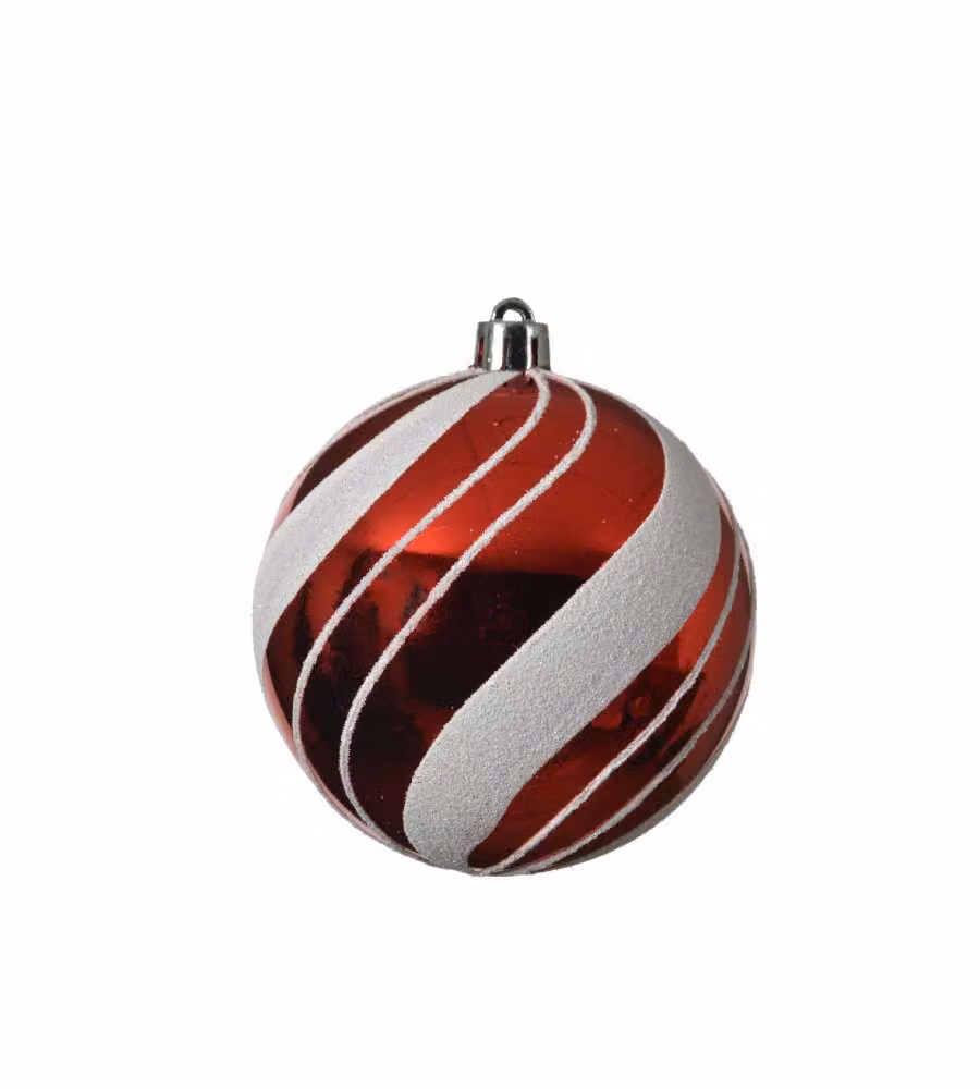Sfera righe rosso e bianco