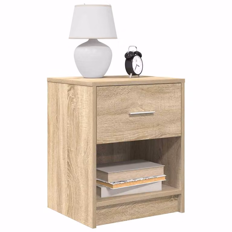 Set di 2 comodini sospesi vidaXL con cassetto in MDF, colore Rovere Sonoma, L 40 cm x P 34 cm x H 50 cm